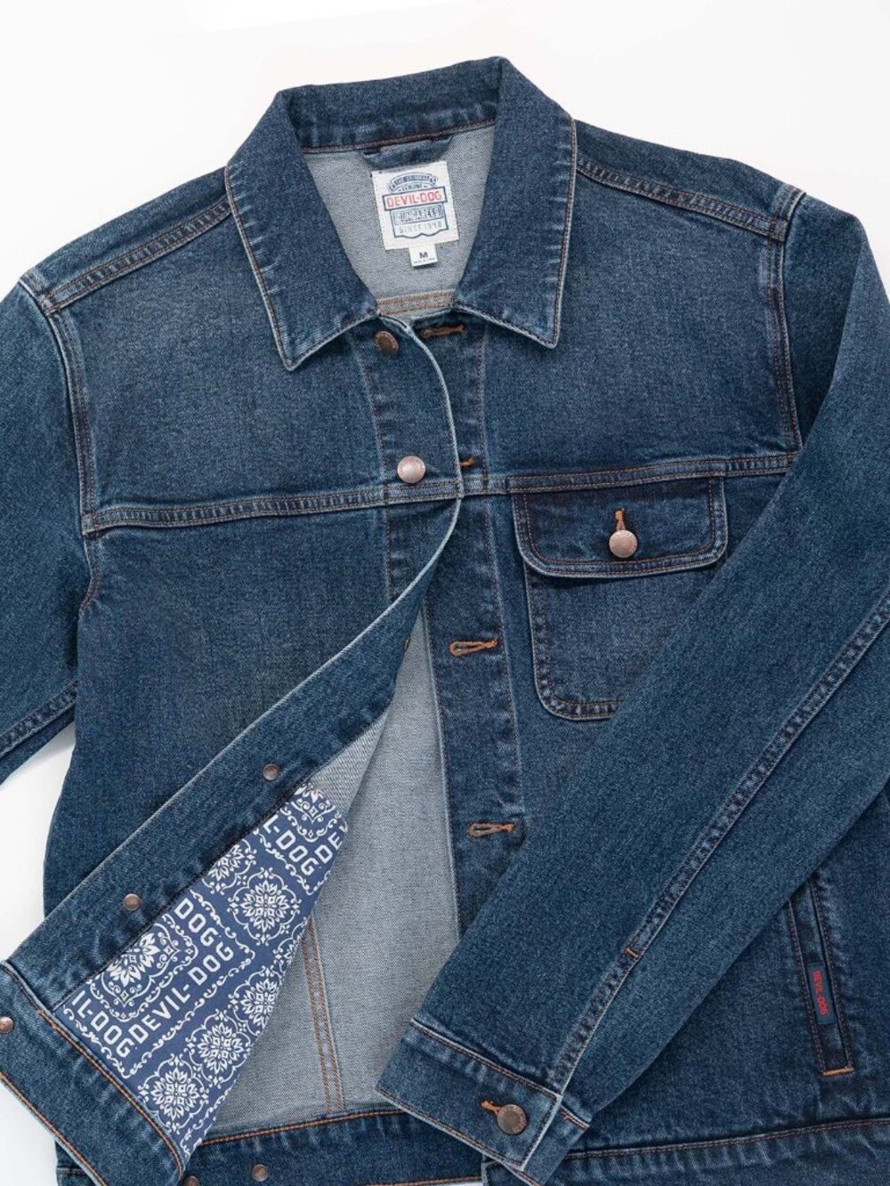 Devil-Dog Dungarees Denim Trucker Jacket - Thunderhead Medium - Picture 7 of 8